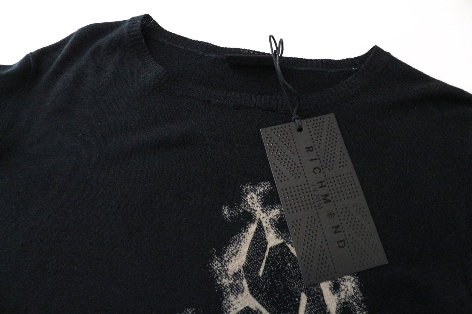 RICHMOND Men's Pullover 50 Black Wool Cashmere Blend Long Sleeve Casual Top