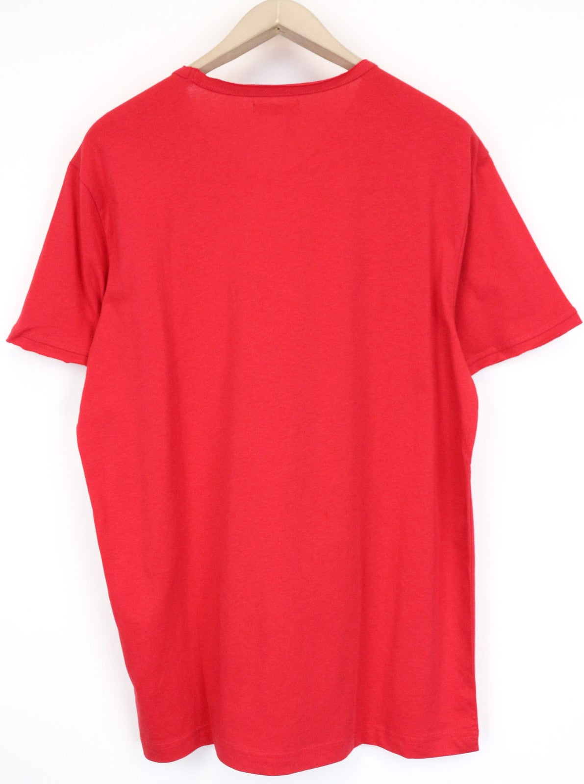 GAUDI Men's T-Shirt 2XL Red Pure Cotton Casual Short Sleeve V-Neck Top