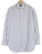 SCOTCH & SODA Ams Couture Men's Shirt M Long White Cotton Blue Stripe Design