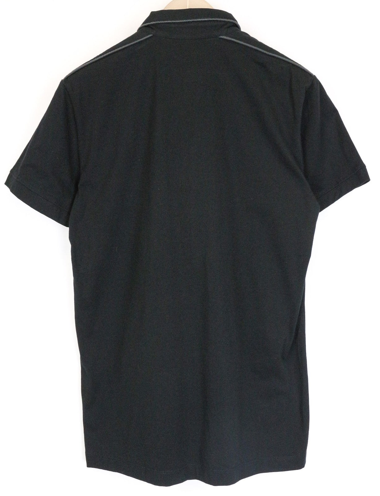 RICHMOND Men's Polo T-Shirt L Black Designer Logo Patched Pure Cotton Classic