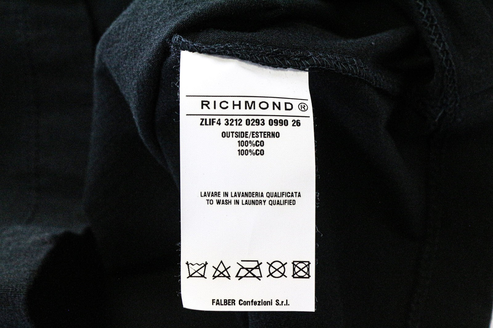 RICHMOND Men's Polo T-Shirt L Black Designer Logo Patched Pure Cotton Classic