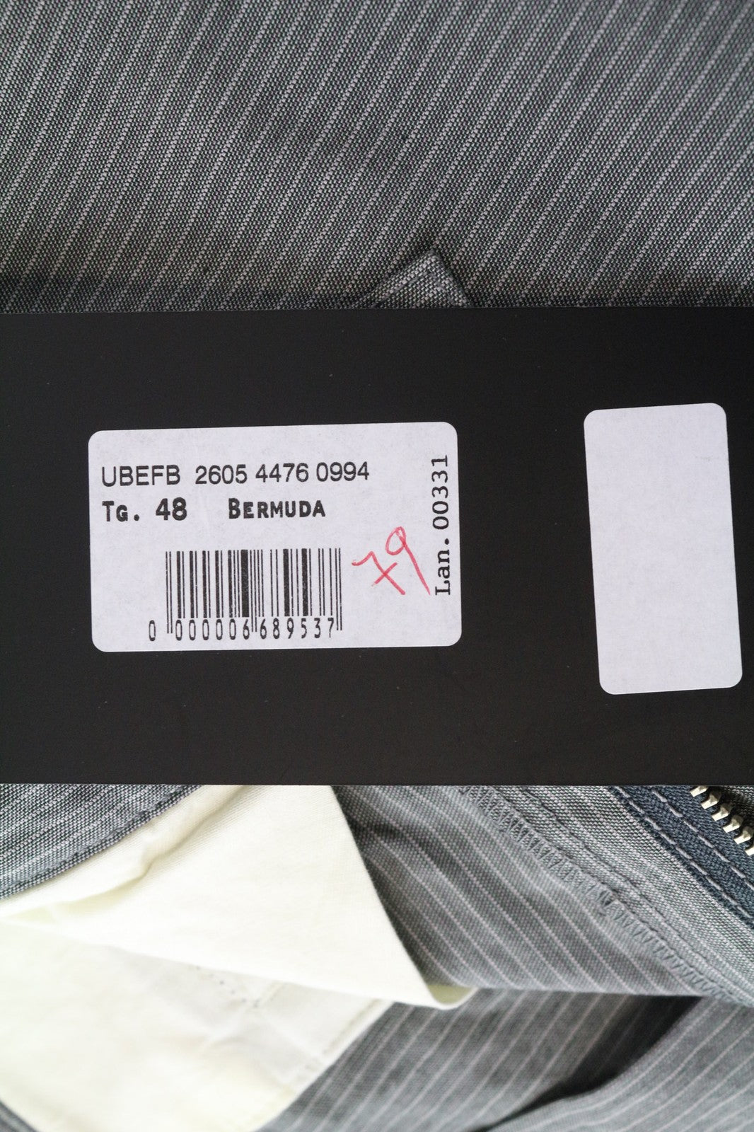 RICHMOND Men's Shorts IT48 Dark Brown Pleated Designer Pure Cotton Striped