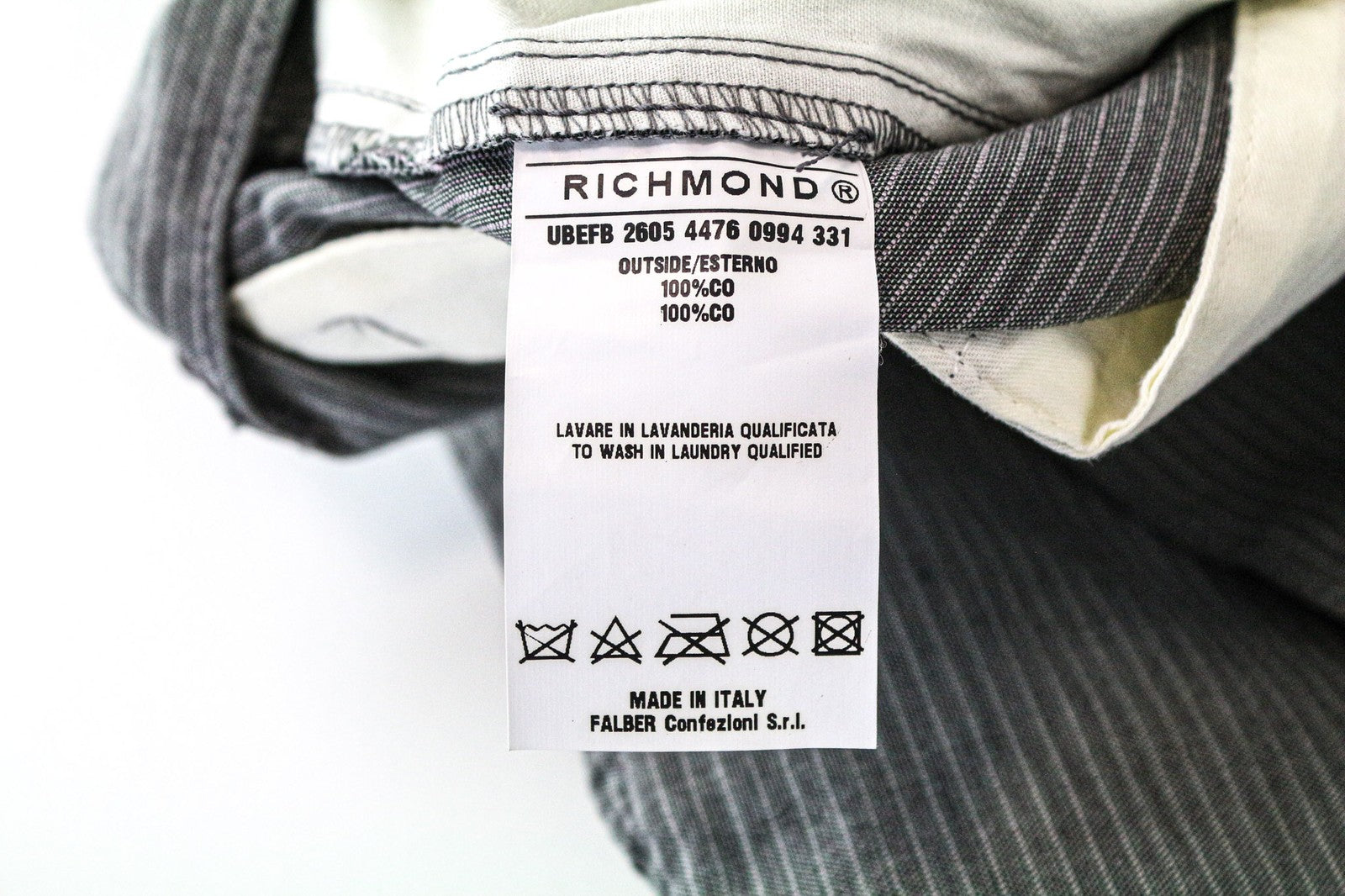 RICHMOND Men's Shorts IT48 Dark Brown Pleated Designer Pure Cotton Striped