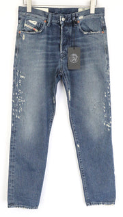 DIESEL Mharky 0870B Men's Jeans W30/L32 Distressed Blue Slim Skinny Denim