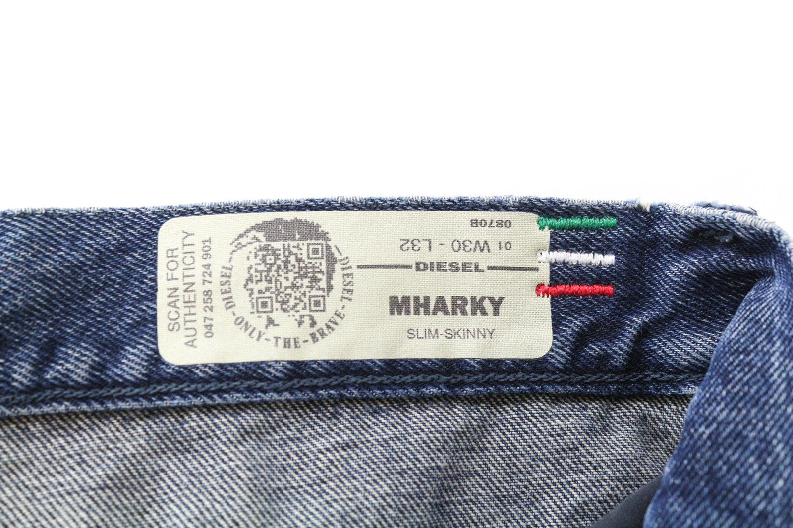 DIESEL Mharky 0870B Men's Jeans W30/L32 Distressed Blue Slim Skinny Denim