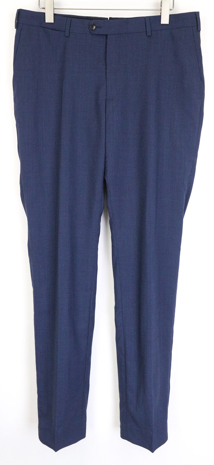 SUITSUPPLY Brescia Men's Trousers UK38L Blue Slim Wool Glen Check Formal Pants