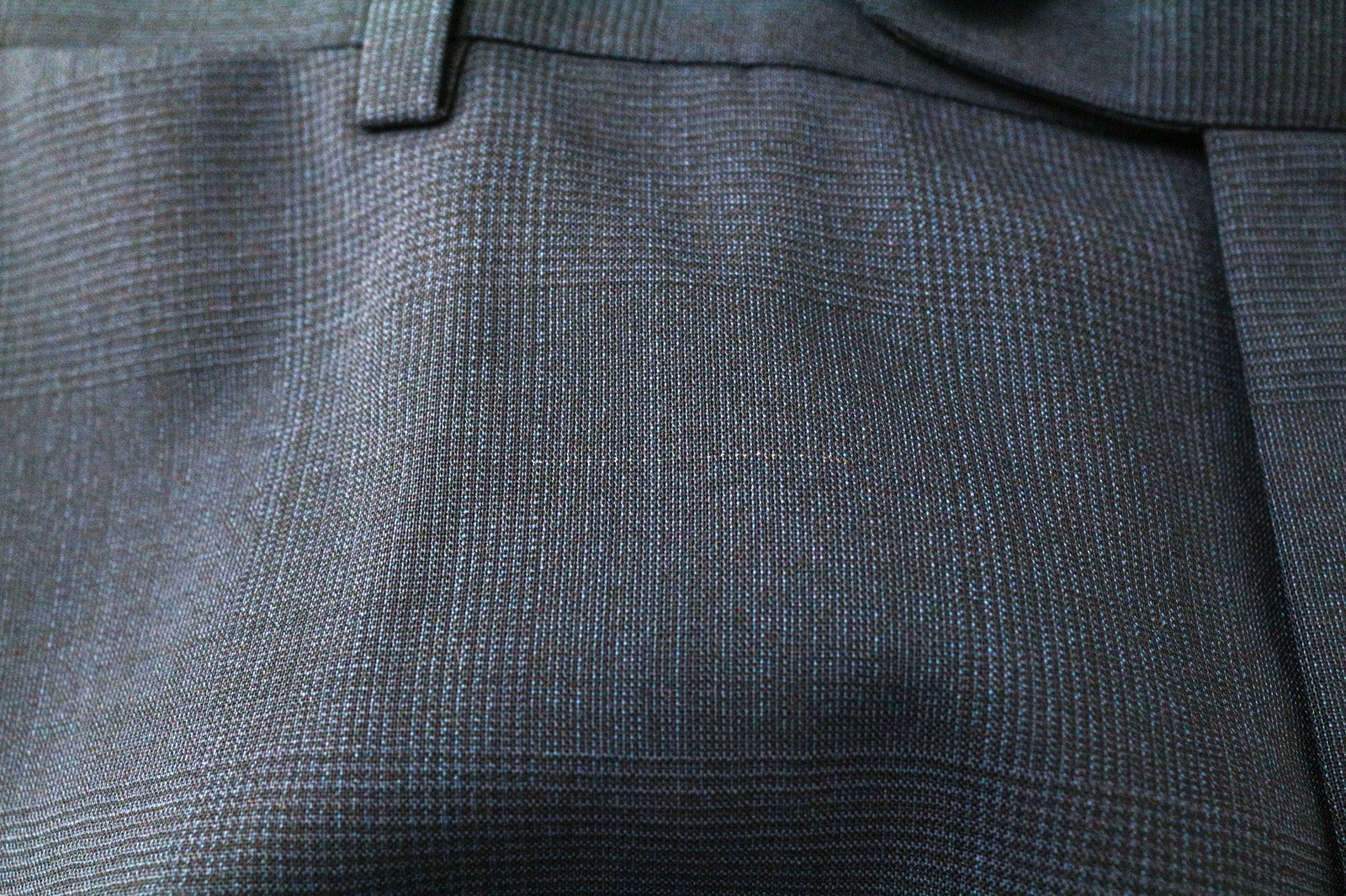 SUITSUPPLY Brescia Men's Trousers UK38L Blue Slim Wool Glen Check Formal Pants