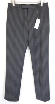 RICHMOND Men's Trousers IT48 Dark Grey Slim Virgin Wool Striped Designer Pants