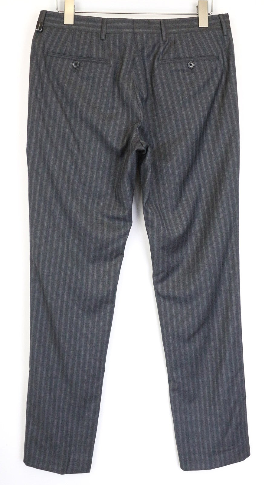 RICHMOND Men's Trousers IT48 Dark Grey Slim Virgin Wool Striped Designer Pants