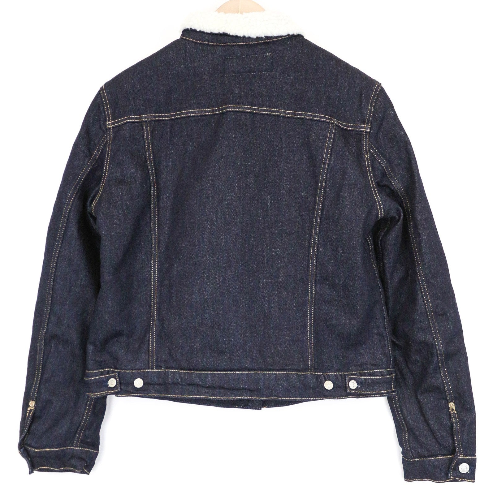 REPLAY Women's Jacket XL Blue Denim Cotton Stretch Lined Collared Long Sleeve