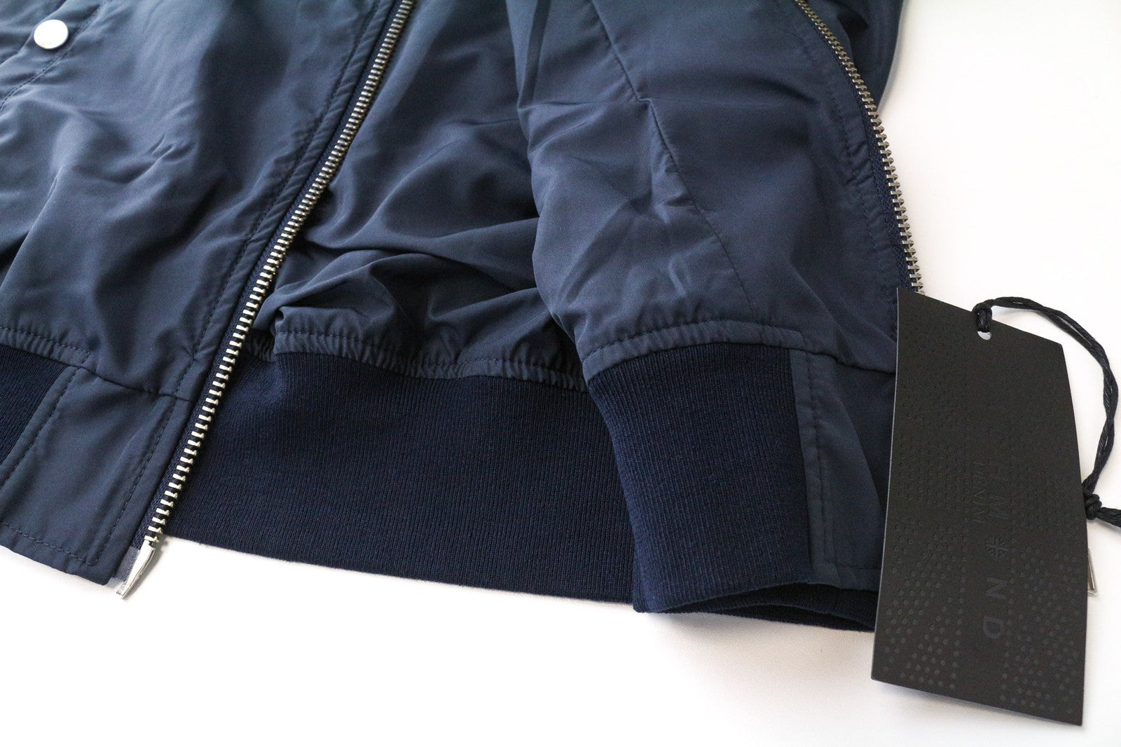 RICHMOND Men's Bomber Jacket 48 Blue Lightweight Embroidered Back Long Sleeve