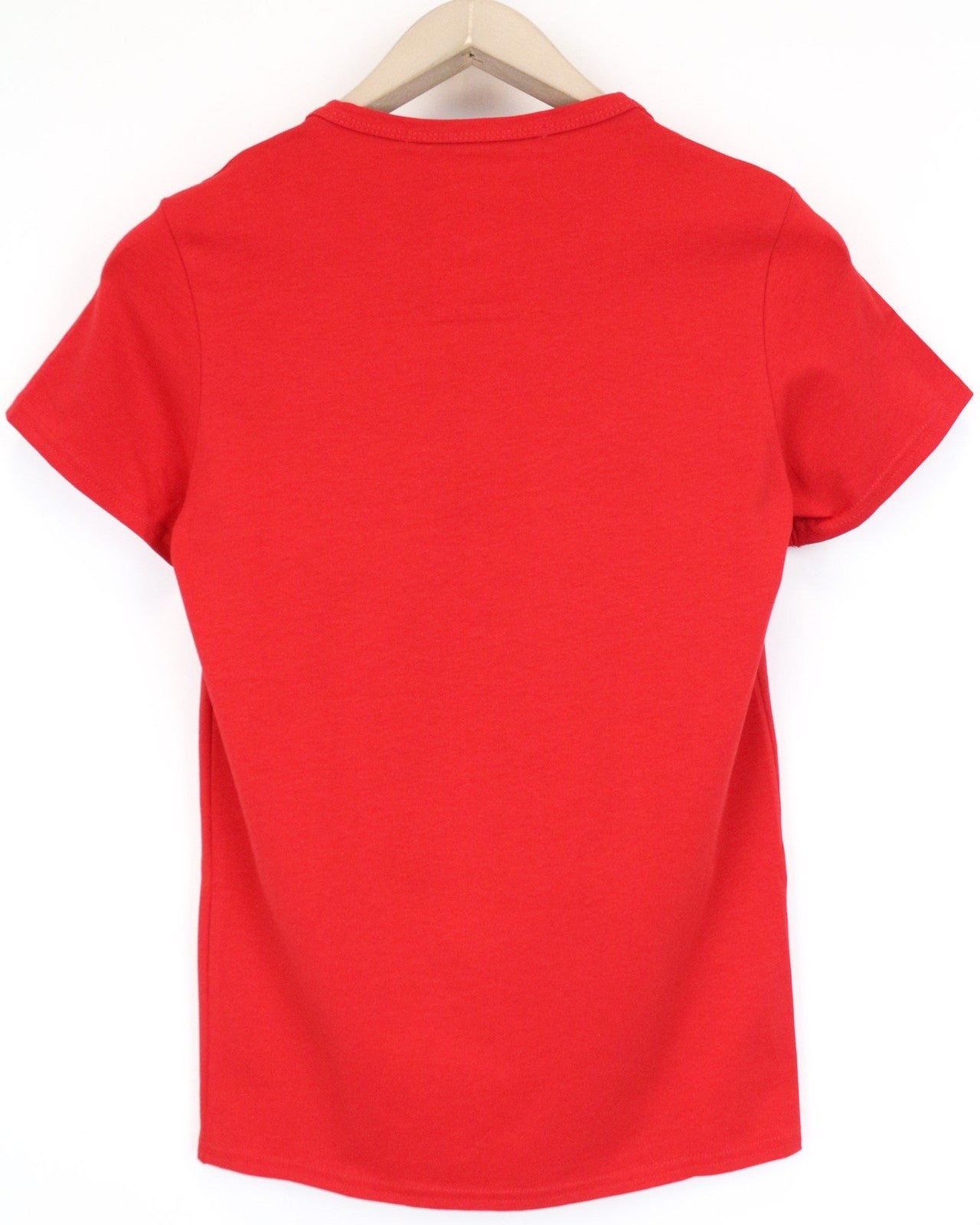 VKING Men's T-Shirt S Red Cotton Stretch Skull Graphic V-Neck Short Sleeve