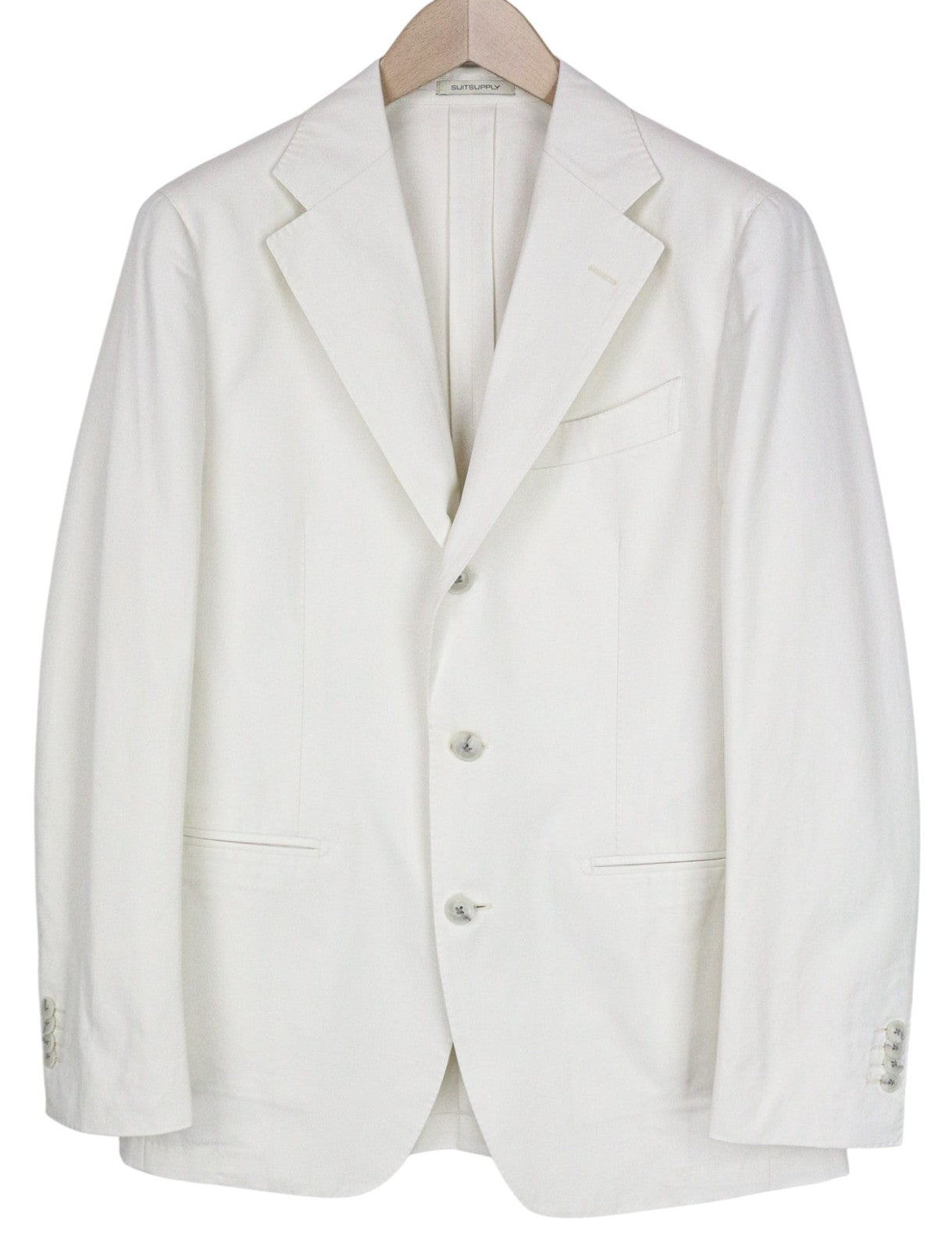 SUITSUPPLY Havana Men Blazer UK38R Off-White Slim Single-Breasted 2 Piece