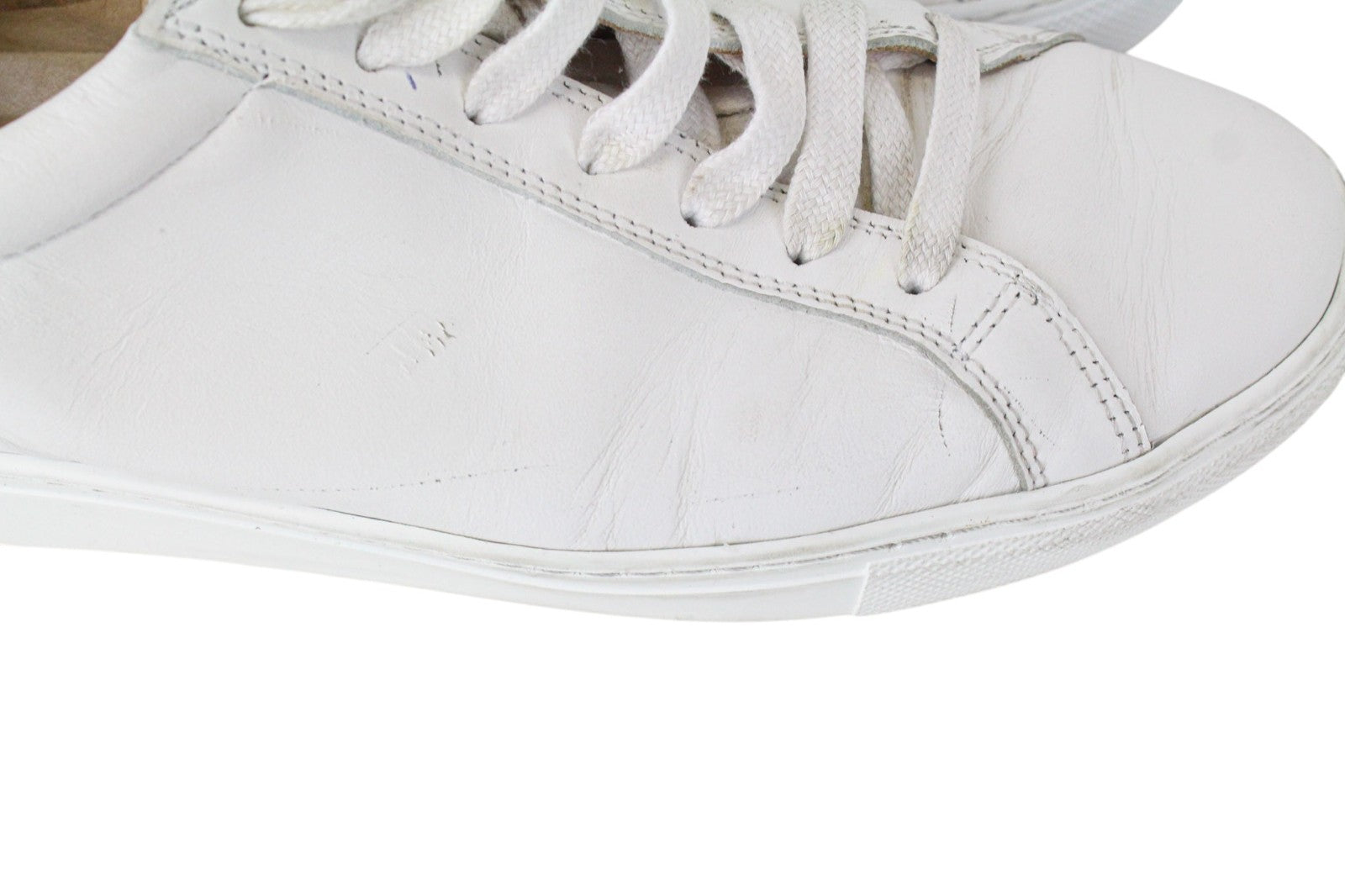 SUITSUPPLY Men Trainers EU40 White Genuine Leather Low-Top Casual Sneakers