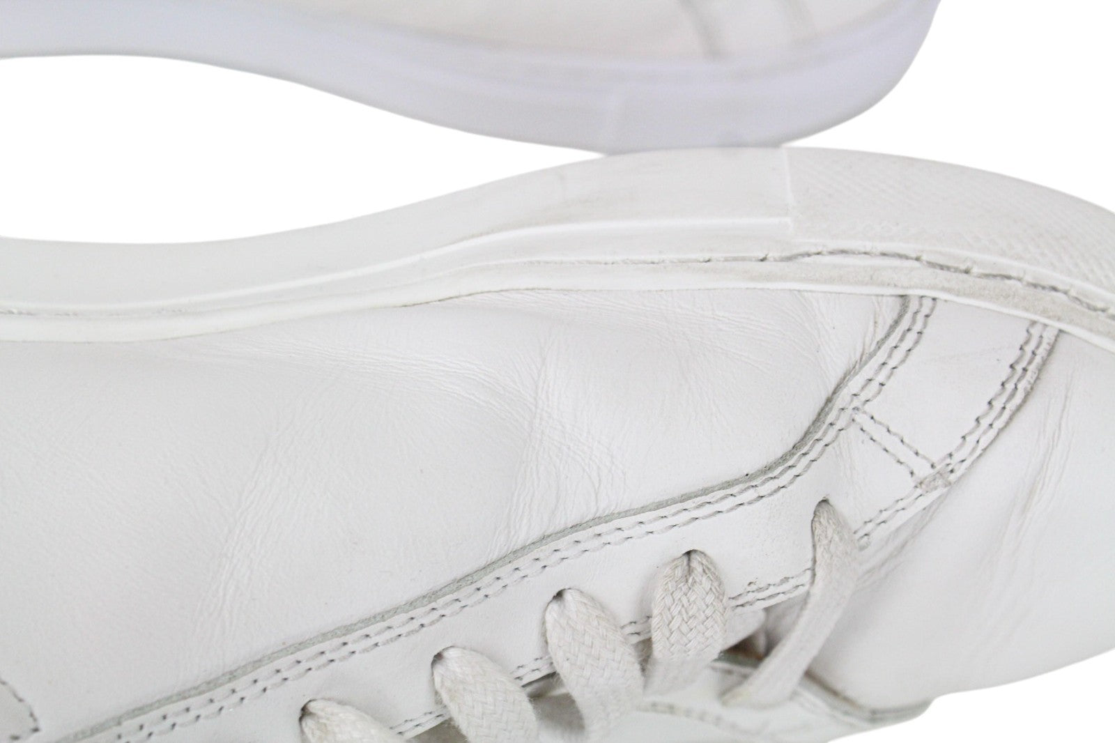 SUITSUPPLY Men Trainers EU40 White Genuine Leather Low-Top Casual Sneakers