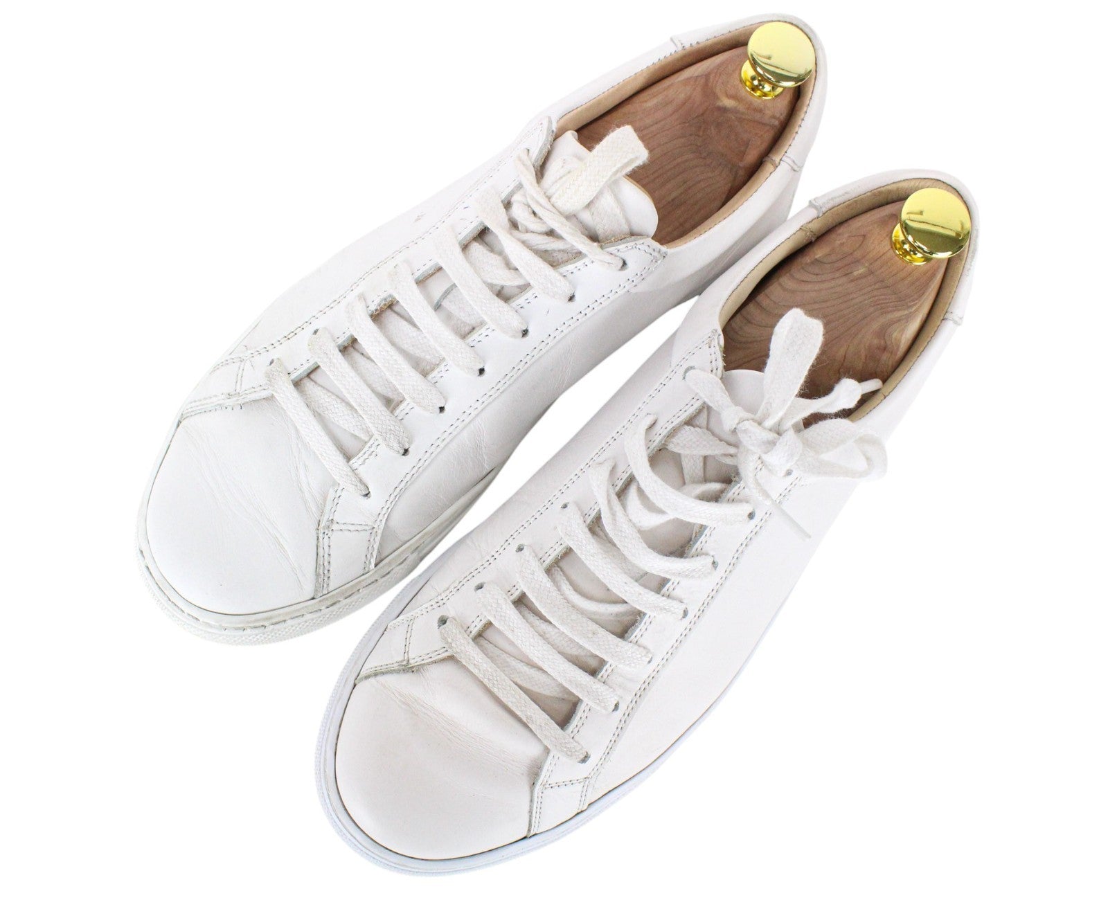 SUITSUPPLY Men Trainers EU40 White Genuine Leather Low-Top Casual Sneakers