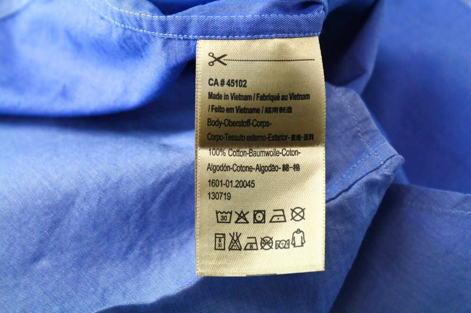 SCOTCH & SODA Ams Couture Men's Shirt S Slim Blue Cotton Buttoned Long Sleeves