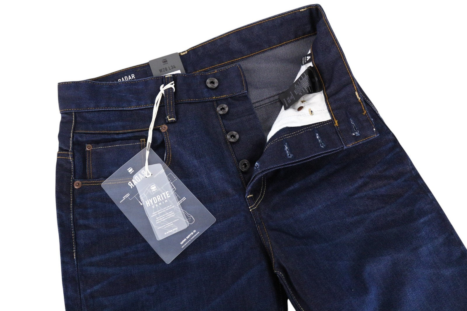 G-STAR Radar Men Jeans W28/L34 Dark Blue Loose Cut Button-Fly Non-Stretch Denim