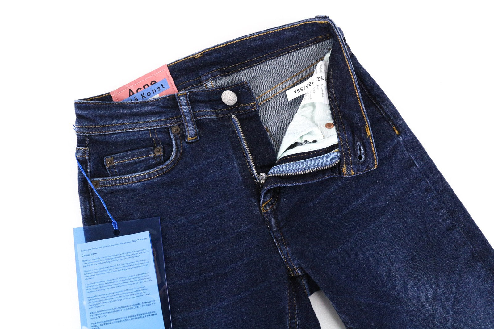 ACNE STUDIOS Climb Women Jeans W23/L32 Dark Blue Skinny Bla Konst Stretch Zip