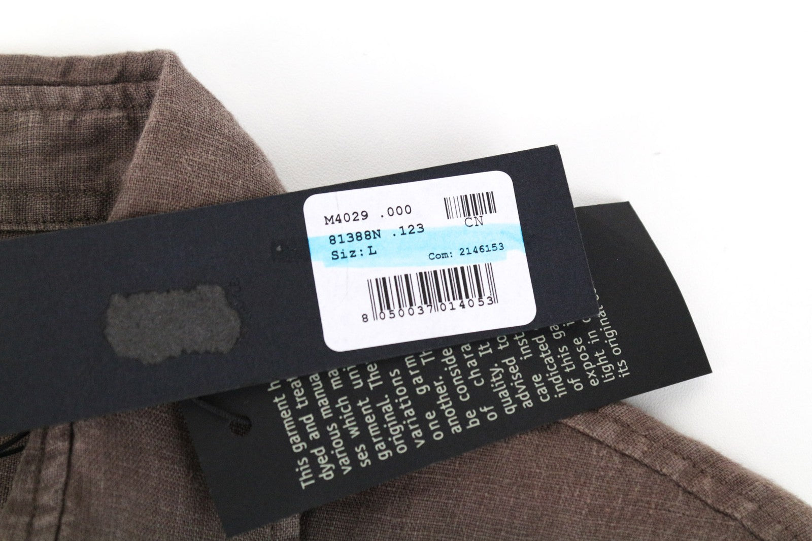 REPLAY Men Shirt L Brown Pure Linen Short Sleeved Button-Up Pocketed