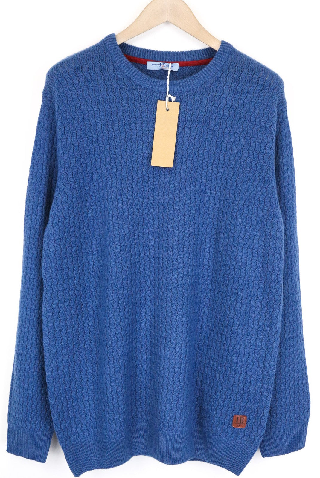 HARMONT & BLAINE JEANS Men's Sweatshirt 2XL Blue Wool Blend Knitted Long Sleeve