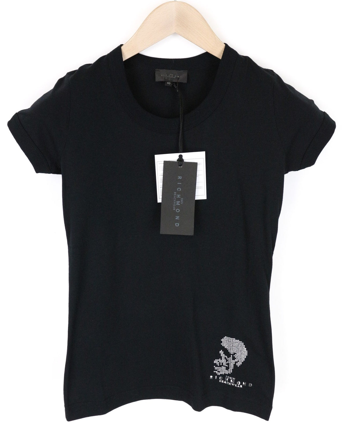 Schwarzes Twill-T-Shirt