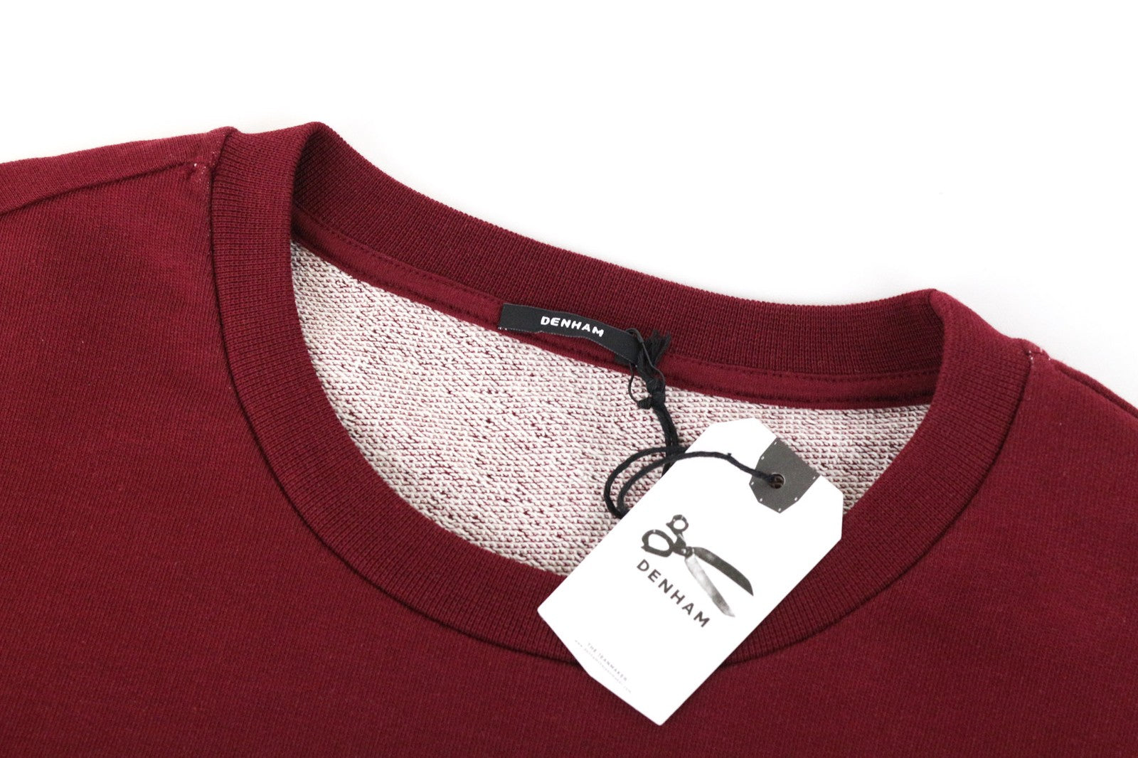 DENHAM Hummingbird Women Sweatshirt XS Red Pure Cotton Long Sleeve Pull On Logo