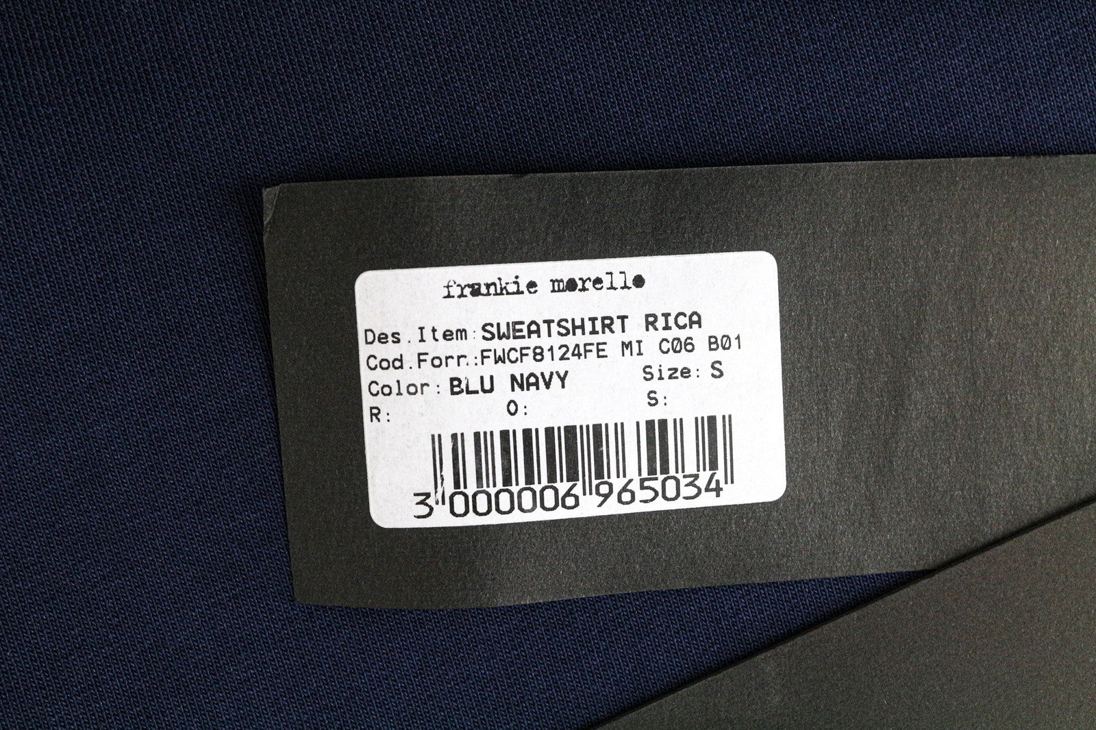 FRANKIE MORELLO Rica Women's Sweatshirt S Navy Cotton Pullover Long Sleeve