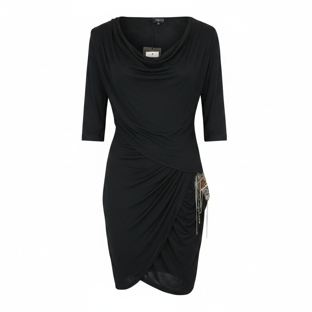 Schwarzes Viskosekleid