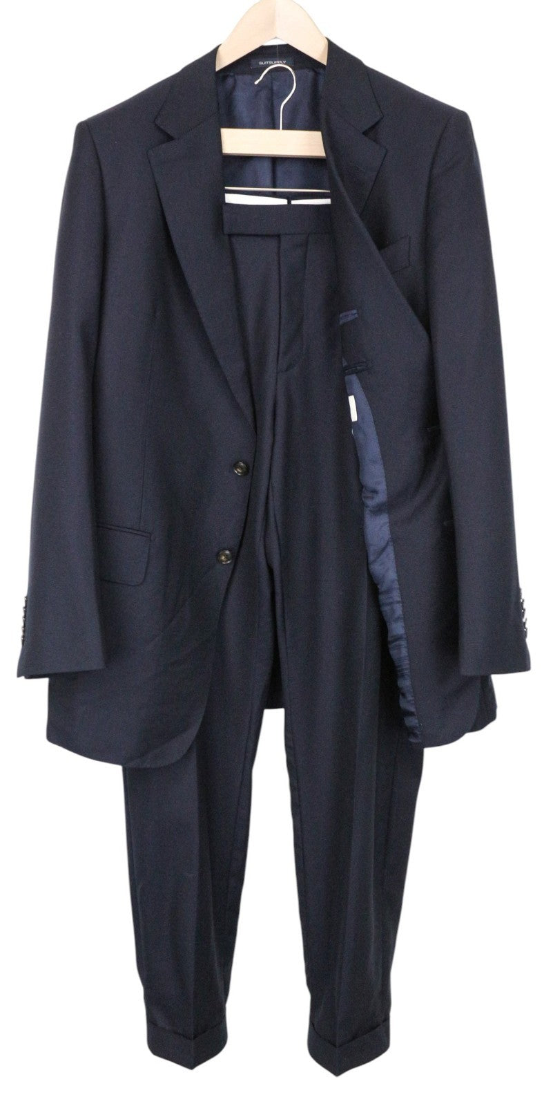 SUITSUPPLY Washington Men Suit UK46R Wool Super 130s Blue Extra Slim 2Piece