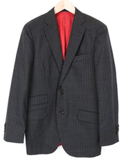 SUITSUPPLY Sienna Men Blazer UK38R Grey Pure Wool Striped Single-Breasted