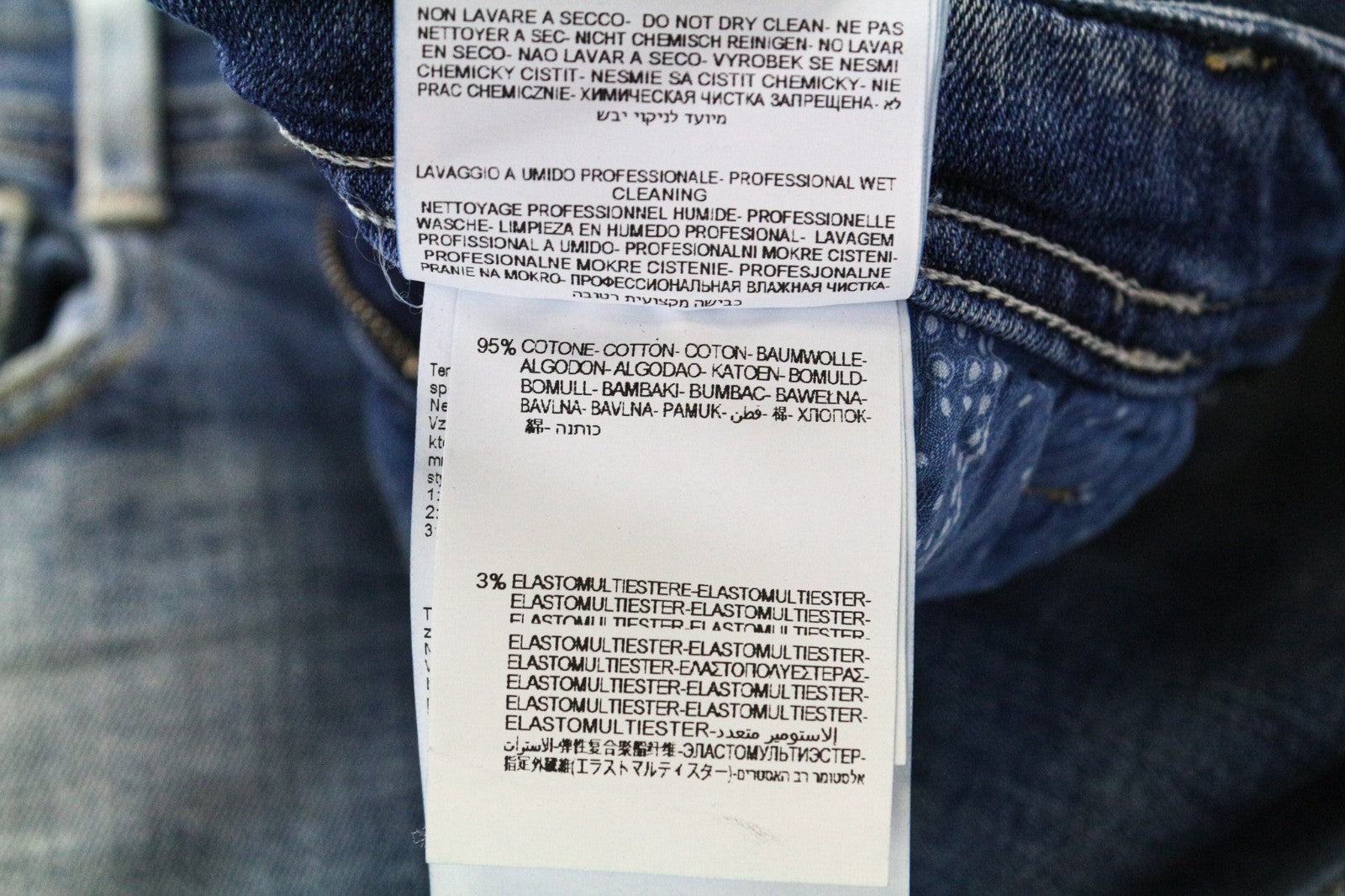 REPLAY Rob Men Jeans W30/L34 Straight Tapered Fit Washed Blue Cotton Stretch