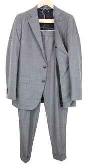 SUITSUPPLY La Spalla Men Suit UK44L Pure Wool S120s Grey 2-Piece Melange Slim