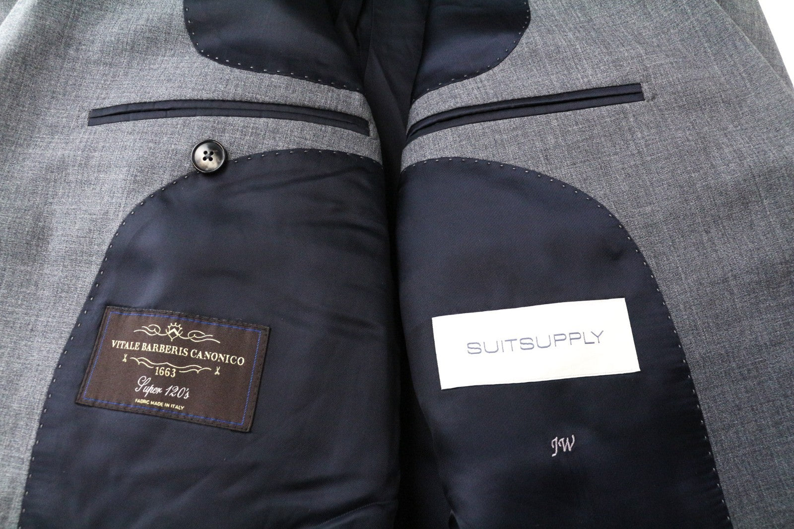 SUITSUPPLY La Spalla Men Suit UK44L Pure Wool S120s Grey 2-Piece Melange Slim