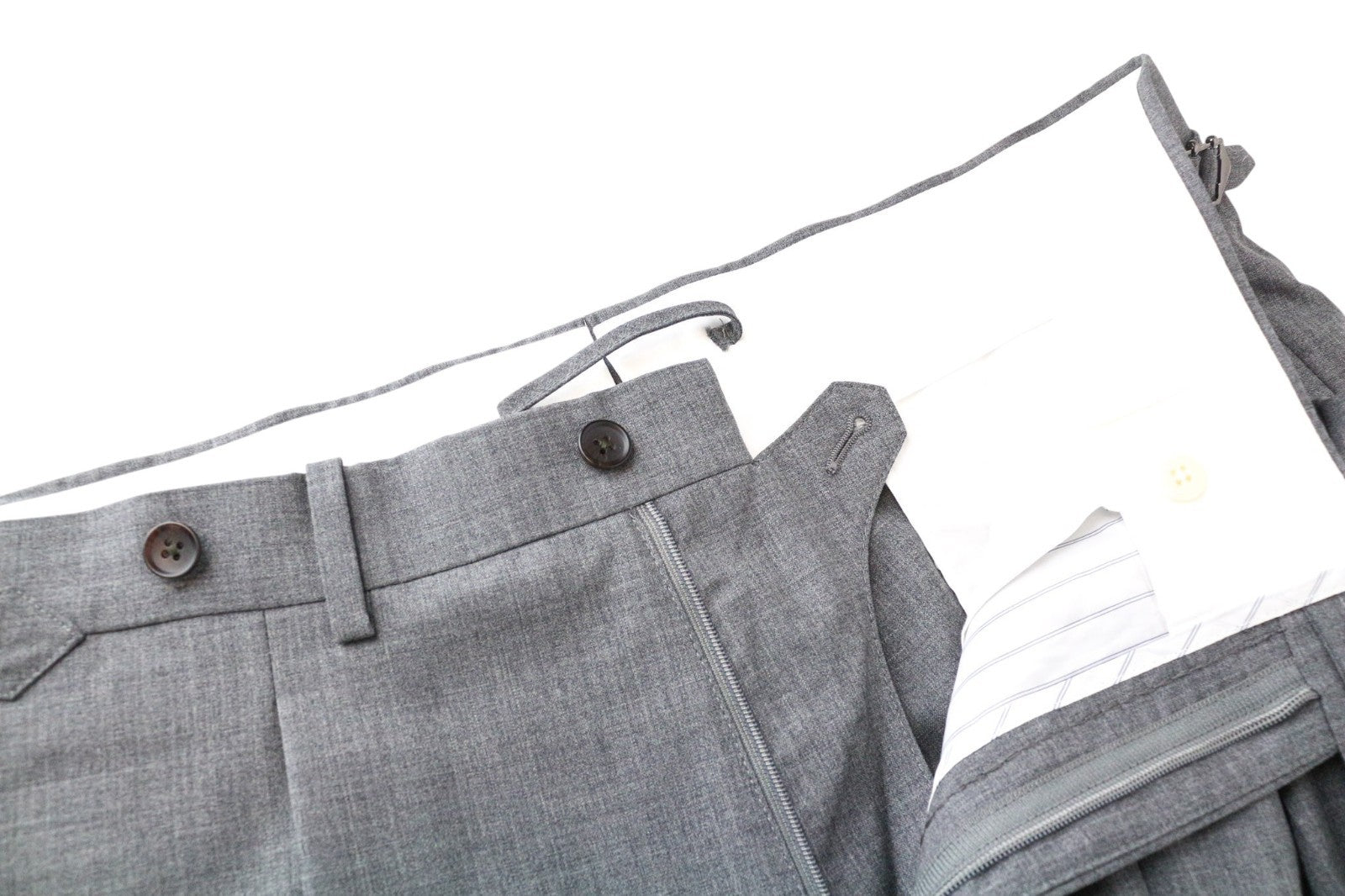 SUITSUPPLY La Spalla Men Suit UK44L Pure Wool S120s Grey 2-Piece Melange Slim