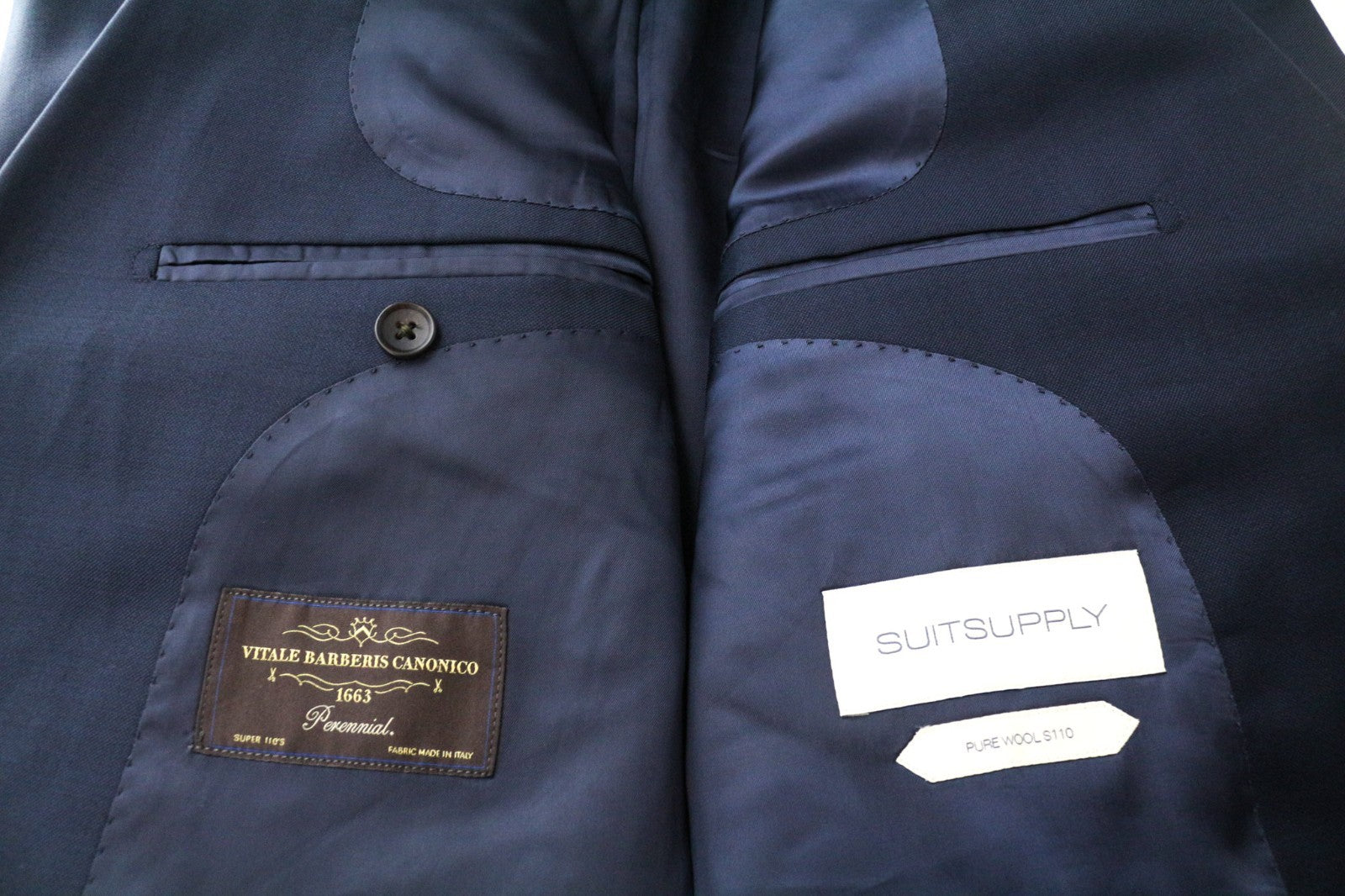 SUITSUPPLY Lazio Men Suit UK46R Perennial Wool S110s Navy Blue 2-Piece Slim