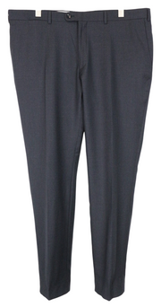 SUITSUPPLY Brescia Men Trousers UK44S Wool Flat-Front Grey Melange Slim Formal
