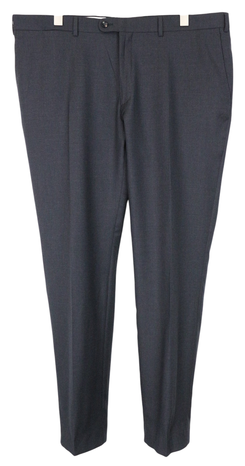 SUITSUPPLY Brescia Men Trousers UK44S Wool Flat-Front Grey Melange Slim Formal