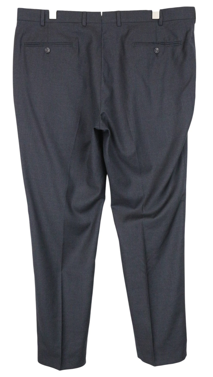 SUITSUPPLY Brescia Men Trousers UK44S Wool Flat-Front Grey Melange Slim Formal