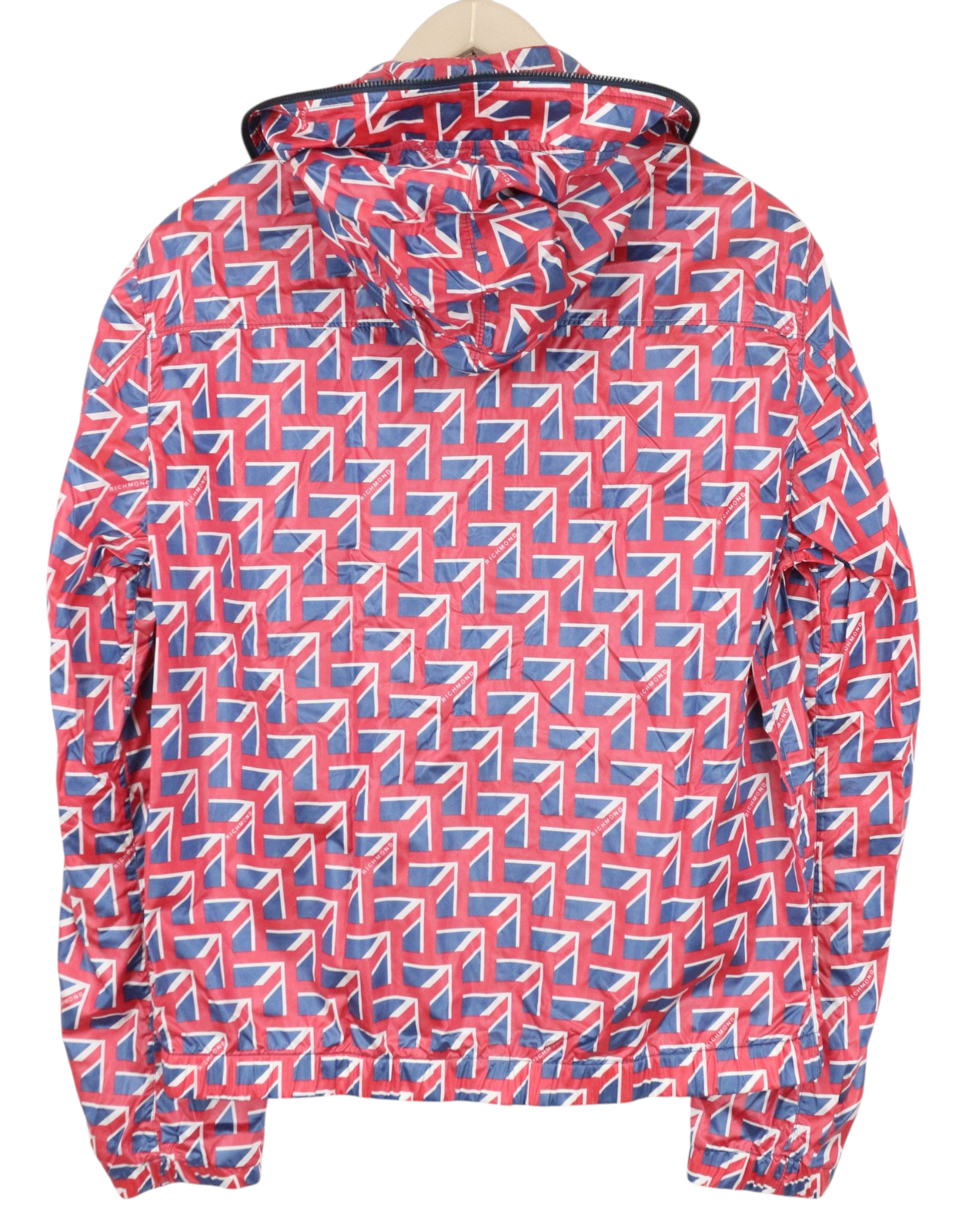 RICHMOND Men Jacket IT48 M Red Graphic Windbreaker Lightweight Hooded