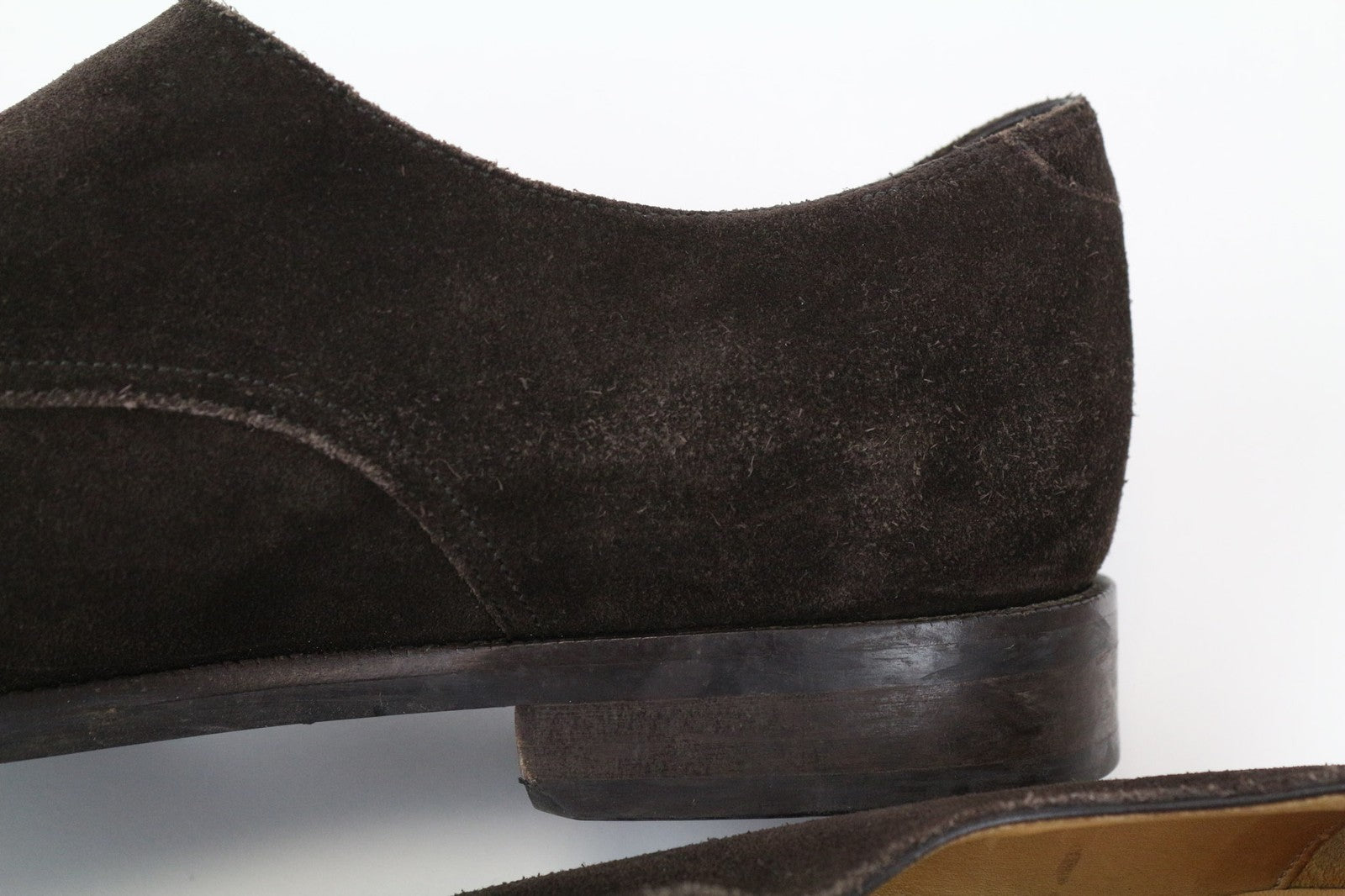 SUITSUPPLY Men Formal Shoes EU43 Brown Suede Calf Leather Double Monk Strap