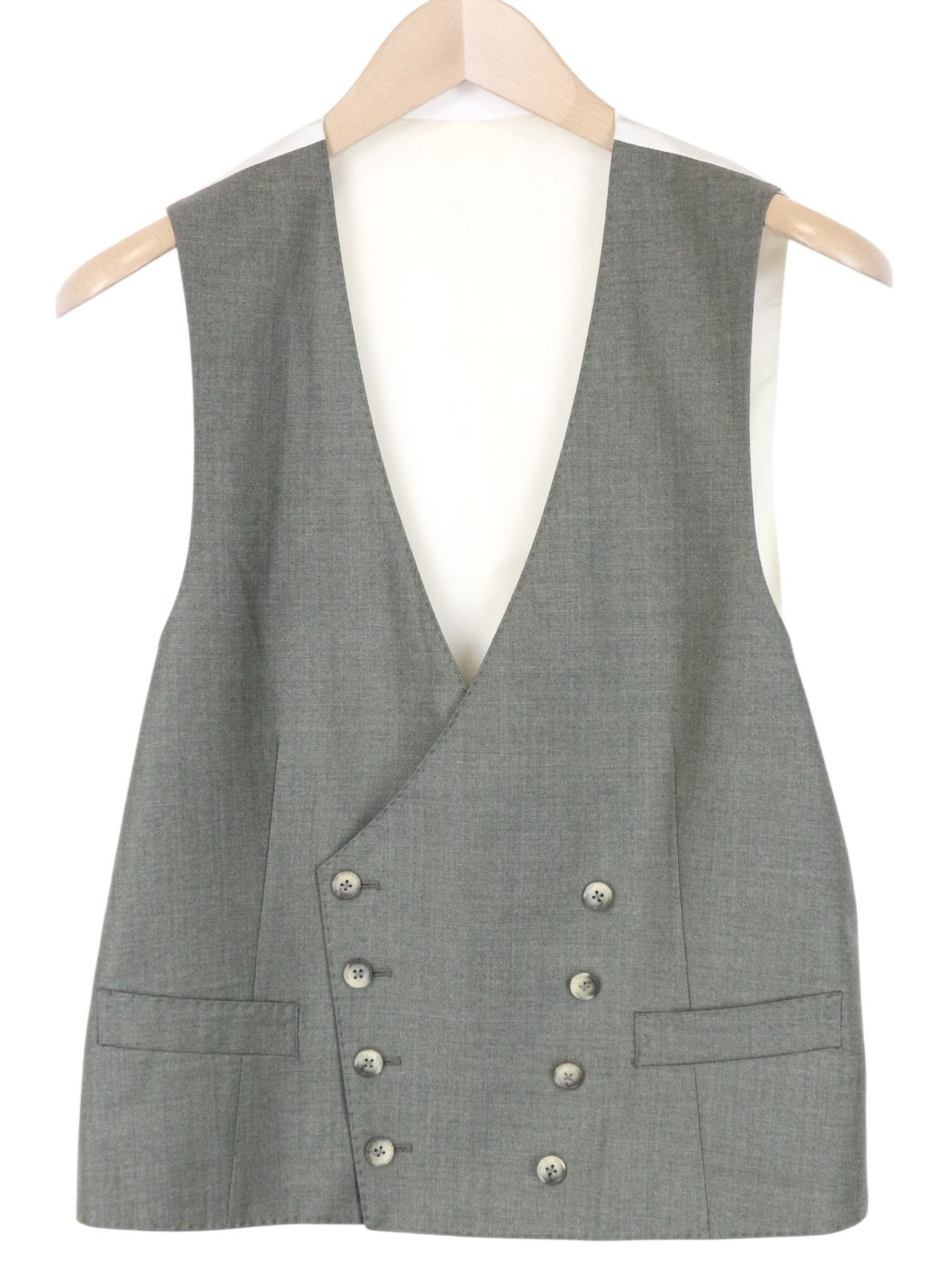 SUITSUPPLY Men Suit UK36S Double-Breasted Waistcoat Trousers Wool Green 2Piece