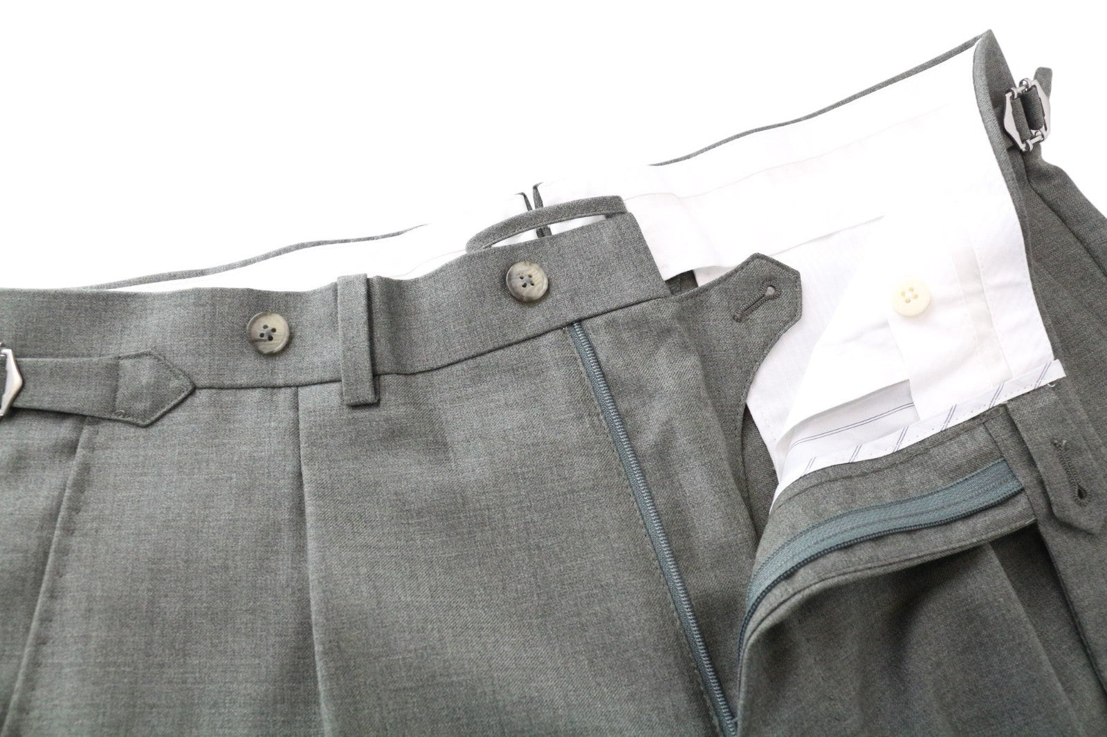 SUITSUPPLY Men Suit UK36S Double-Breasted Waistcoat Trousers Wool Green 2Piece