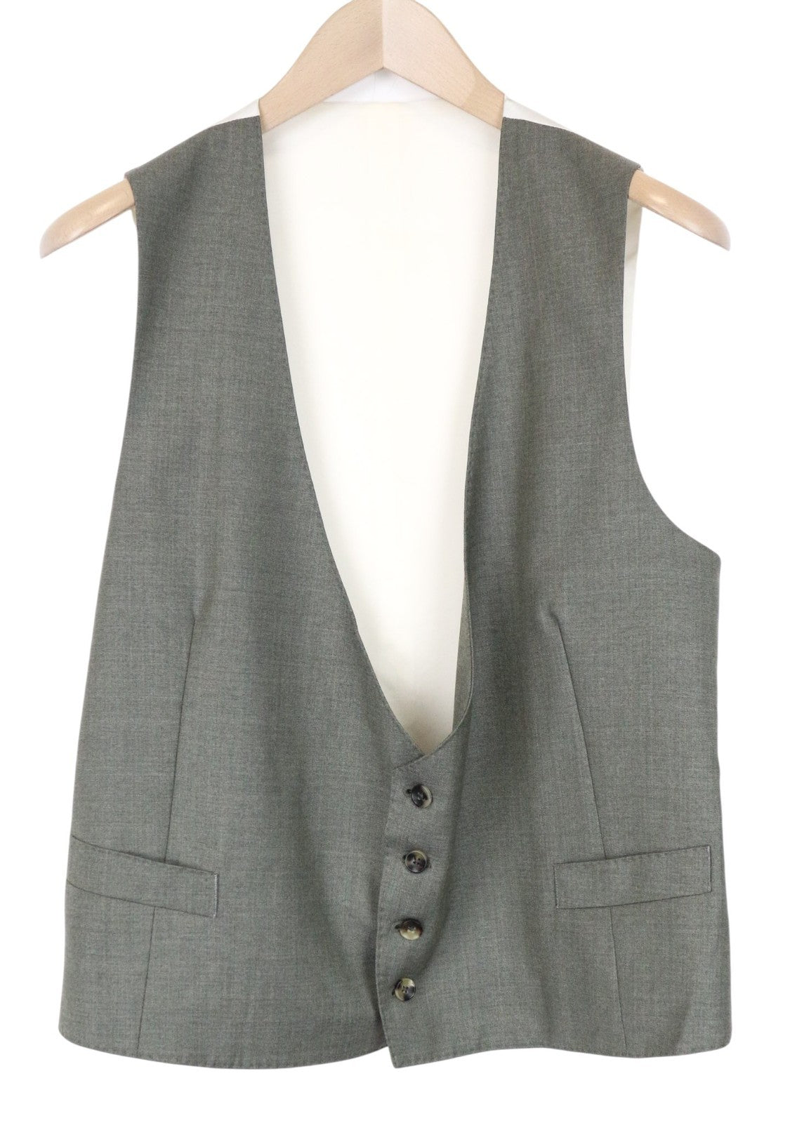 SUITSUPPLY Ferrara Men Suit UK36R Trousers Waistcoat Pure Wool Green 2 Piece