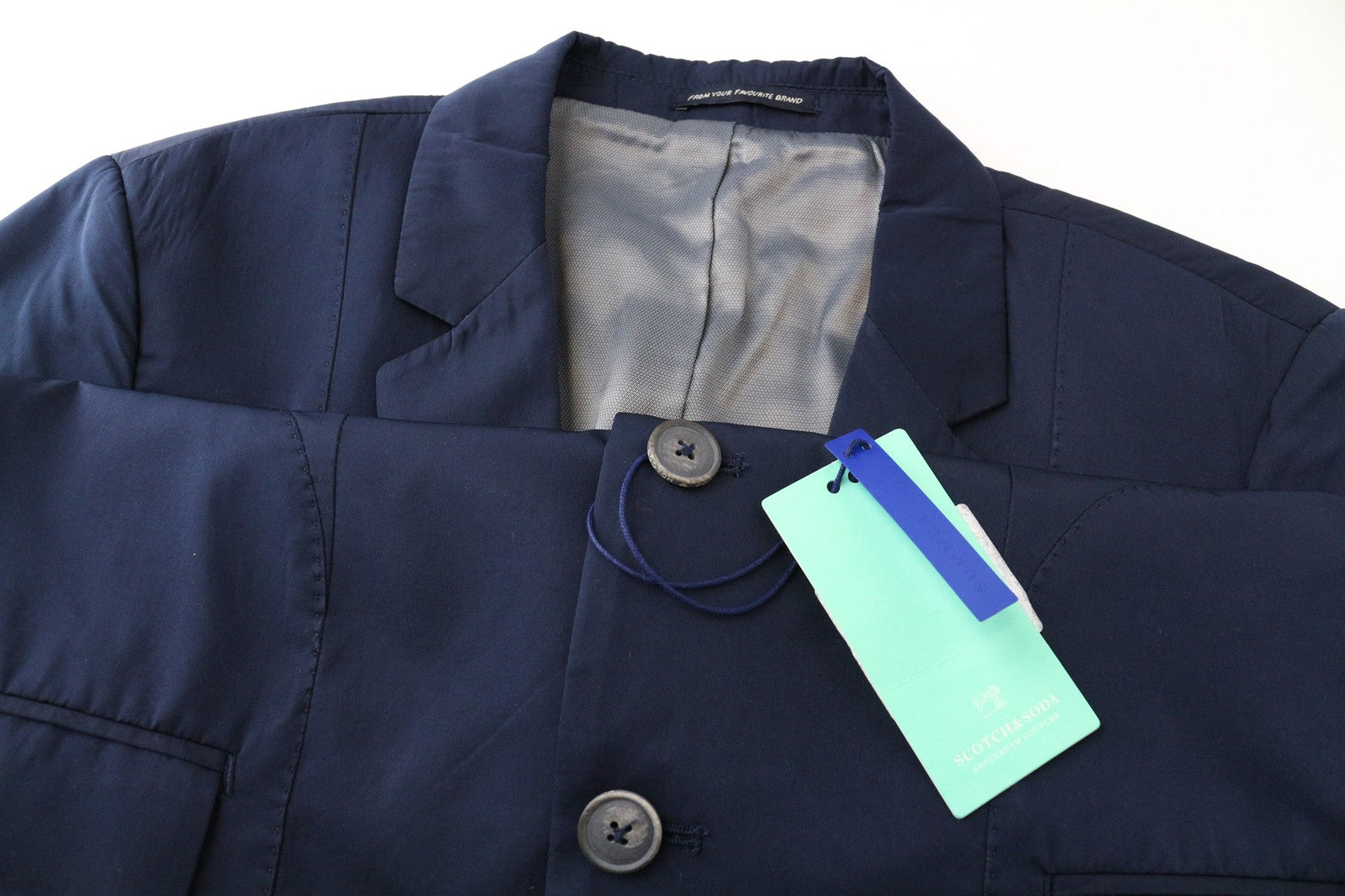 SCOTCH & SODA Ams Couture Men Blazer S Blue Single-Breasted Lined Classic