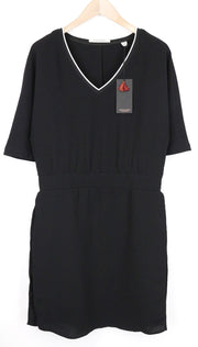 MAISON SCOTCH Women Dress M Black Layered Short Sleeved V-Neck Short