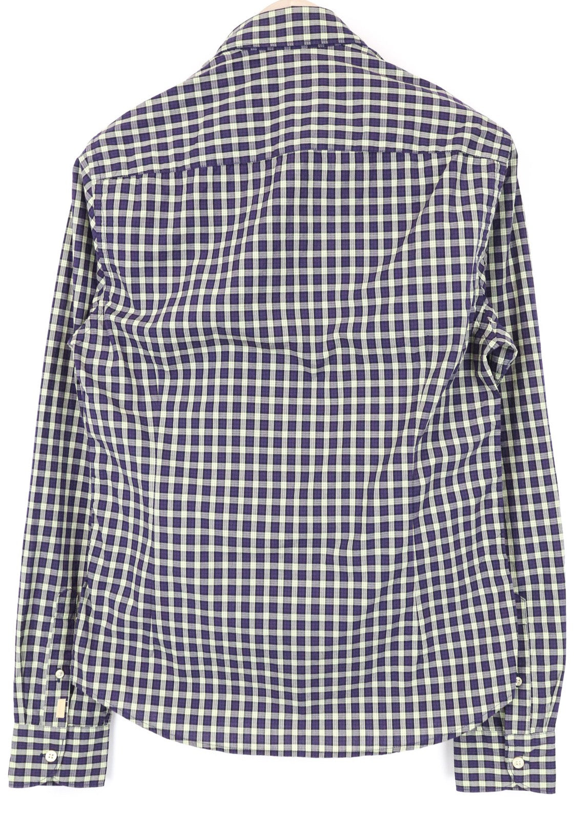 SCOTCH & SODA Ams Couture Men Shirt S Blue Pure Cotton Checked Long Sleeved