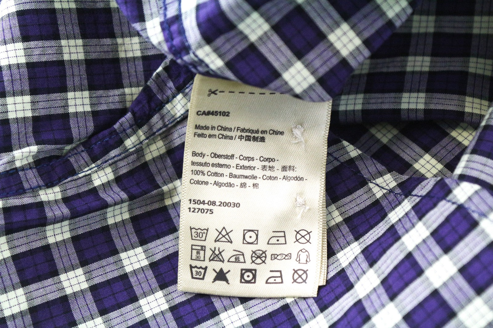 SCOTCH & SODA Ams Couture Men Shirt S Blue Pure Cotton Checked Long Sleeved