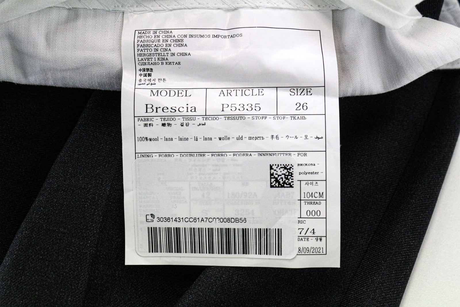 SUITSUPPLY Brescia Men Trousers UK42S Dark Grey Pure Wool Classic Pleated Lined