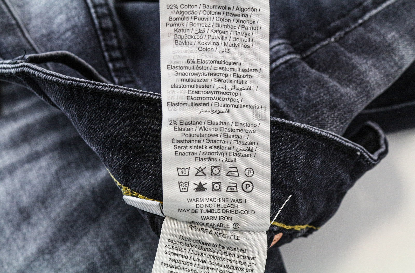 JACK & JONES Tim Men Jeans W29/L30 Slim Straight Fit Wash Cotton Stretch Grey
